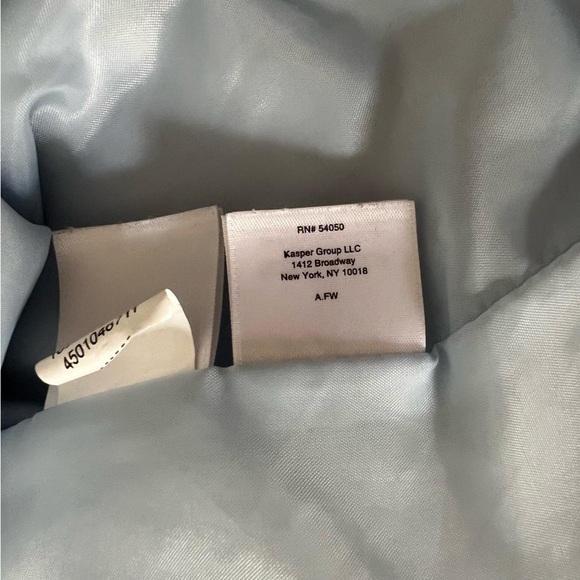 Black Label by Evan Picone Women's 8 Light Blue Blazer Open Front Long Jacket - Picture 7 of 10